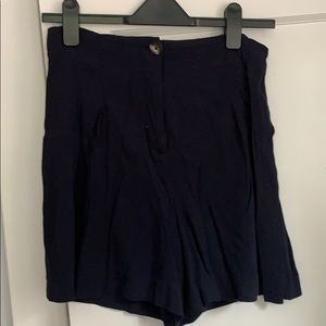 Zara High Rise Pleated Shorts